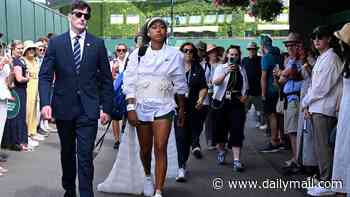 Naomi Osaka turns heads with traditional Japanese dress for second round Wimbledon clash - but ditches full kimono after her catwalk entrance earlier this week in SW19