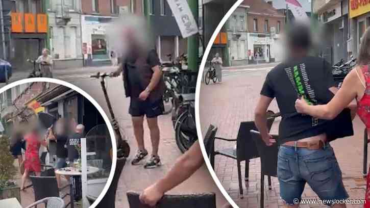 Beelden: agressieve klant verwondt twee mensen bij een café