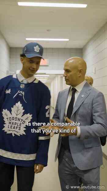 Ryan Leslie gets to know Alex Bilecki after he was drafted by the Leafs