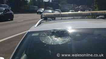Cars on the M4 hit by bricks and poles thrown onto the motorway