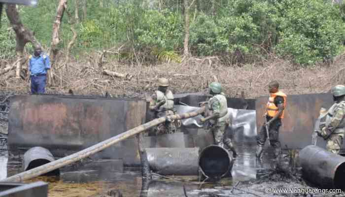 Navy discovers illegal crude oil storage hub, recovers 20,500 litres in Rivers