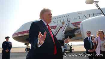 Trump takes maiden flight on Qatar's gold-trimmed jet as fury grows over 'gift' with security risks and strings attached