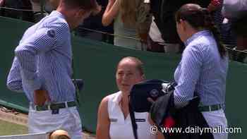 Wimbledon star embroiled in sponsorship row due to tournament's all-white clothing rule - after being sponsored by TESCO in her first-round defeat of British wildcard Harriet Dart