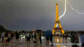 Watch: Lightning hits Eiffel Tower during violent storm in Paris