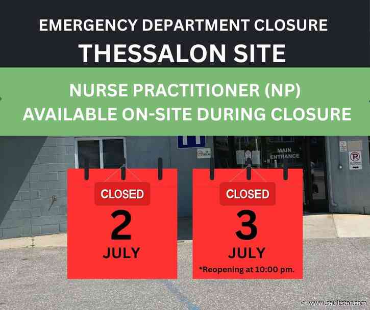 Thessalon emergency department shutters this week