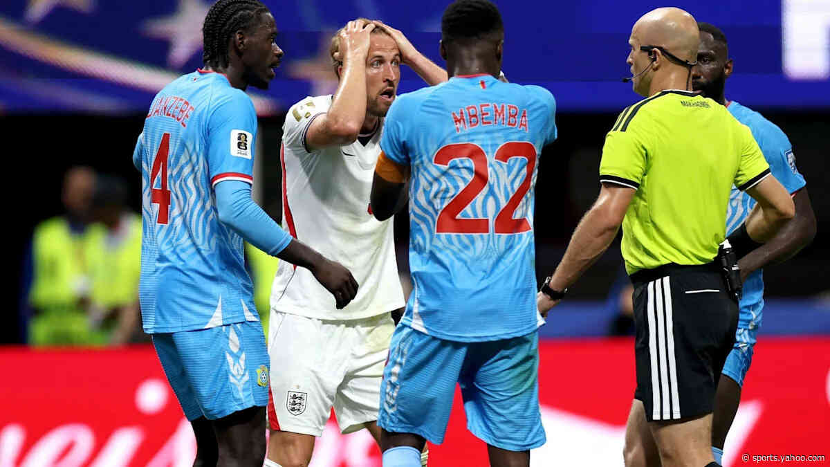 Watch as England still losing to DR Congo after Kane has penalty appeal waved away