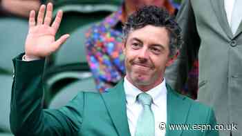 Rory McIlroy reps green jacket from Masters win at Wimbledon on Wednesday