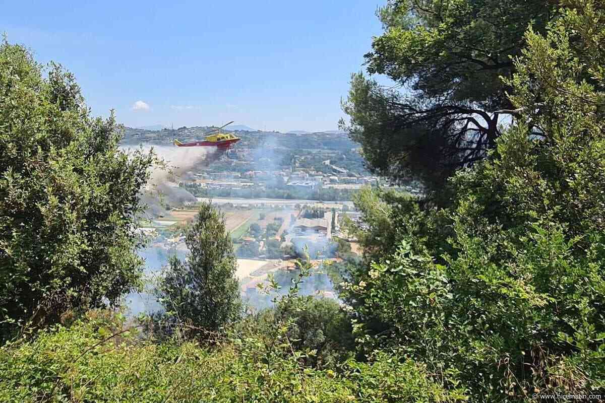 « À peine l’incendie se déclare, on lui envoie toutes nos forces, on le matraque » : comment ce feu de broussailles menaçant des habitations a-t-il été arrêté près de Nice ?