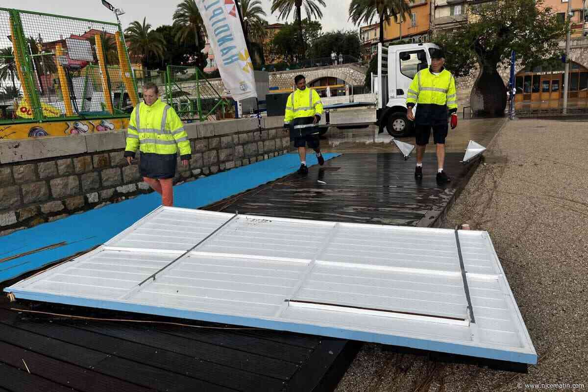 Victime des intempéries, l’espace handiplage des Sablettes à Menton, qui venait d’être inauguré, sera fermé ce mardi 2 juillet