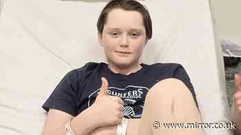 Flesh-eating disease gnaws hole into boy's leg after he swam in UK lake