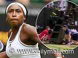 Terrifying moment Coco Gauff nearly takes out a ball-kid with 96mph serve at Wimbledon... before surviving huge scare to reach the third round