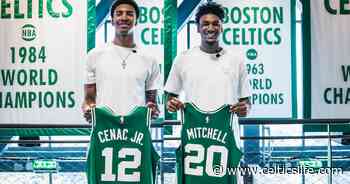 Celtics draftees Chris Cenac Jr. and Dillon Mitchell arrive in Boston