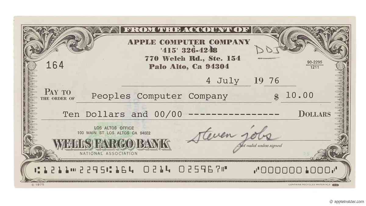 Steve Jobs' Bicentennial check captures the birth of Apple and the PC revolution