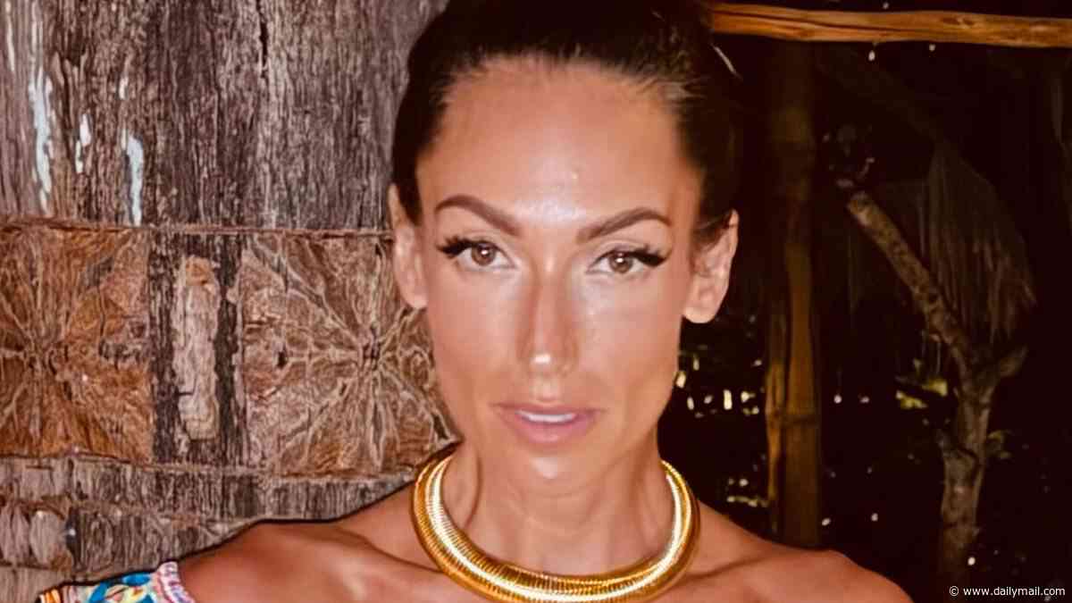 Aussie socialite raises eyebrows with her deep mahogany tan after baking in the sun for four hours in oil