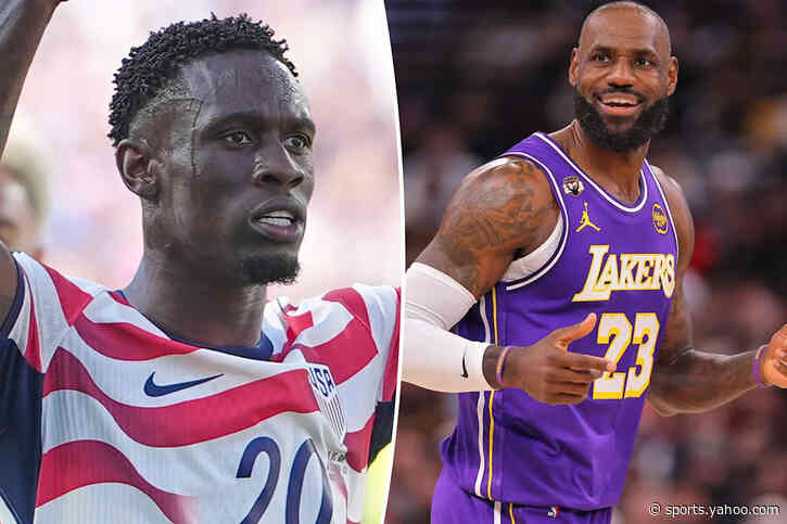 LeBron James reacts to Folarin Balogun’s celebration in World Cup knockout game