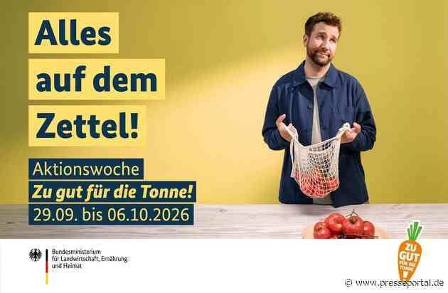 "Alles auf dem Zettel!" - mit cleverer Planung Lebensmittelabfälle vermeiden / Jetzt mitmachen und Aktionen für die Aktionswoche Zu gut für die Tonne! 2026 einreichen