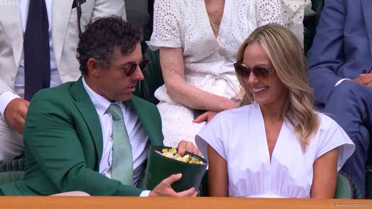 Rory McIlroy leaves Erica Stoll hanging at Wimbledon in awkward Royal Box moment