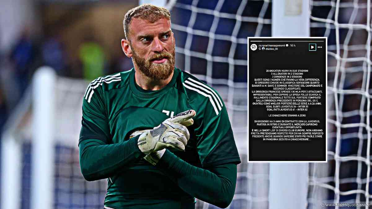 Choc Di Gregorio, l’agente contro la Juventus: “130 mln per 3 attaccanti impresentabili e il fallimento è colpa del portiere”
