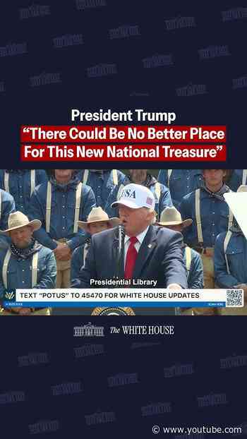 President Trump delivers a speech at the opening of the Theodore Roosevelt Presidential Library.