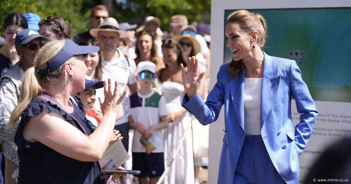 Kate Middleton surprises tennis fans in Wimbledon queue in unannounced visit to tournament