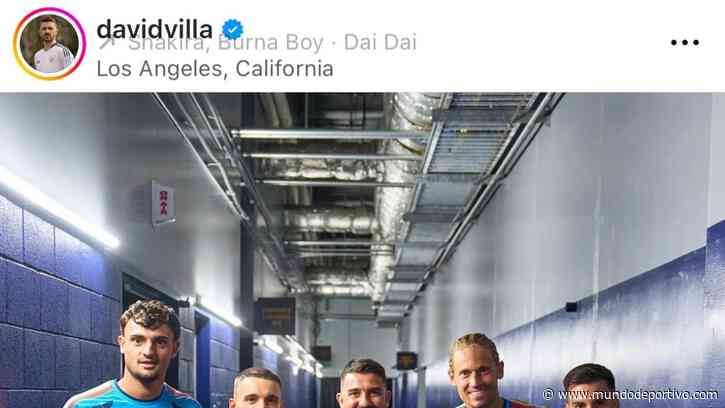 Villa dio la bienvenida a Grimaldo y deseó suerte a los atléticos antes del España-Austria