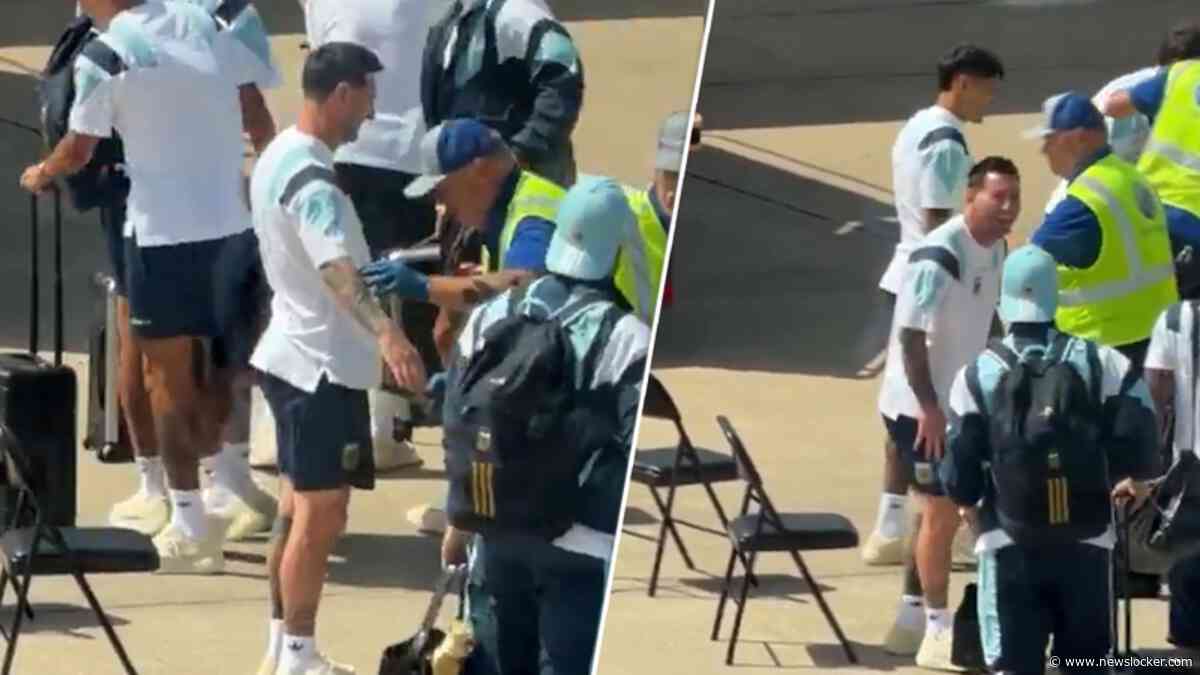 Messi wordt streng gecontroleerd op vliegveld