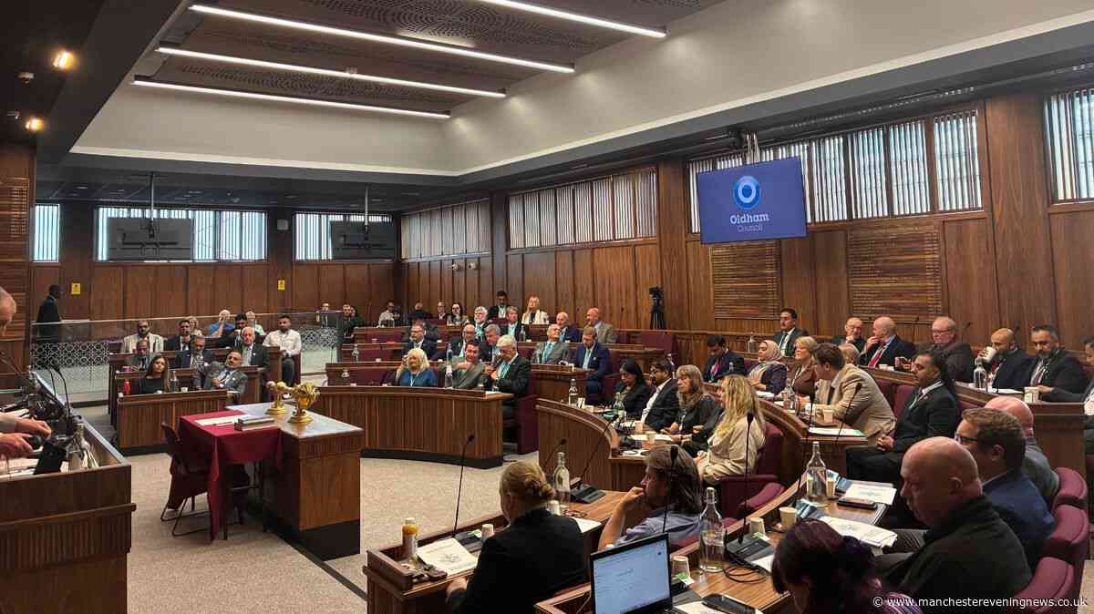Leaderless Oldham Council met for 30 minutes, still didn't break its bitter deadlock, then watched England