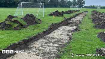 Football club 'devastated' by damaged pitches