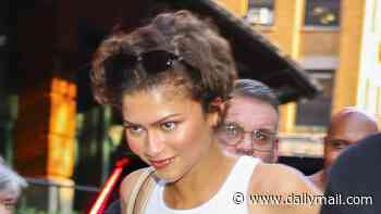 Zendaya goes bra free in skimpy top in NYC before pal Taylor Swift's wedding