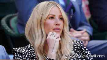 Ellie Goulding, 39, puts on a leggy display in a polka dot dress as she enjoys a child free day with boyfriend Beau Minniear, 29, in the star-studded Royal Box for day four of Wimbledon