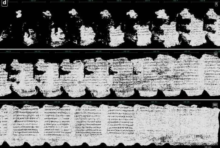 An Entire Ancient Greek Philosophical Treatise Burned by Mount Vesuvius Has Been Deciphered with X‑Ray and AI Technologies
