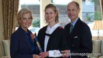 Beaming Lady Louise Windsor, 22, poses with proud parents Duchess Sophie and Prince Edward in official graduation photos
