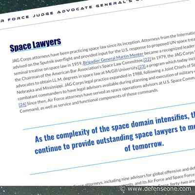 Does Space Force have enough lawyers for tomorrow’s wars? Senators want to know