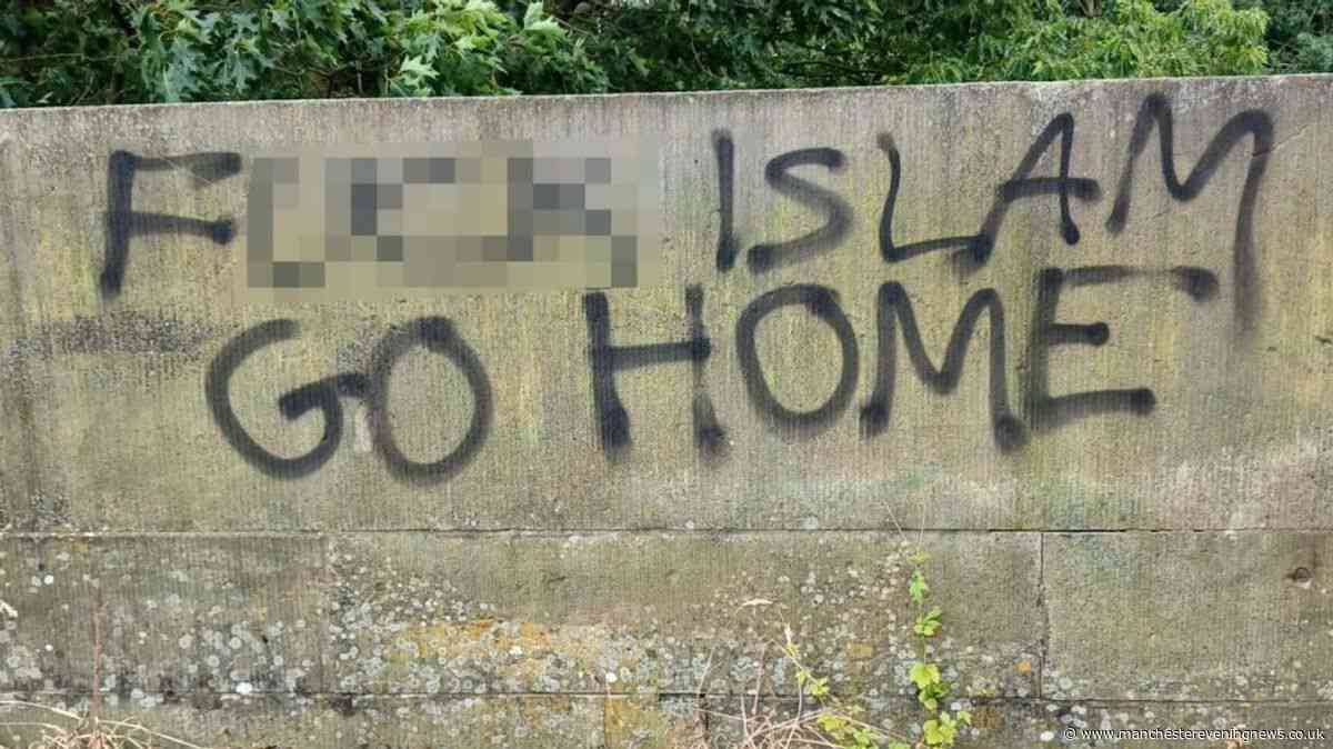Anger over vile racist graffiti on popular Bury walking and cycling route
