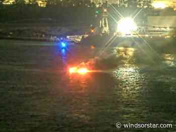 Seven Americans rescued from burning boat on Detroit River
