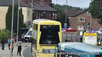 Road blocked after van crash with emergency crews scrambled to scene