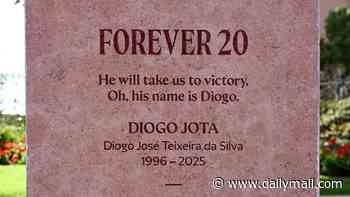 Liverpool unveil permanent Diogo Jota memorial at Anfield on the eve of the first anniversary of his death