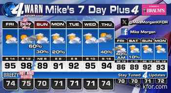EMSA continues Metro heat alert, hottest day will be Saturday the 4th, but storm chances increasing.