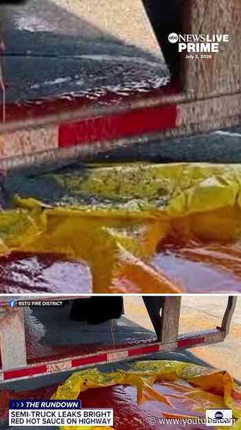 A truck hauling 40,000 pounds of Frank’s RedHot sauce spilled part of its load