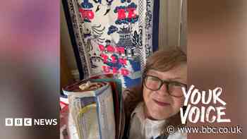 Artist happily reunited with lost tea towel art