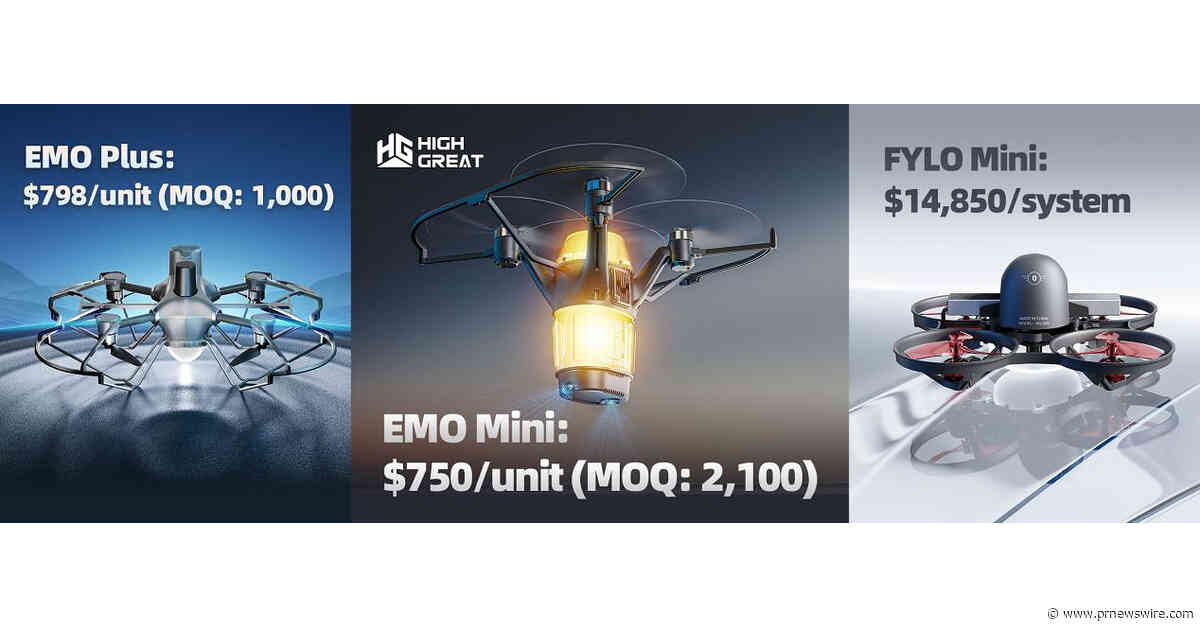 High Great Innovation Announces Pricing for Three Formation Drone Platforms for Outdoor and Indoor Shows