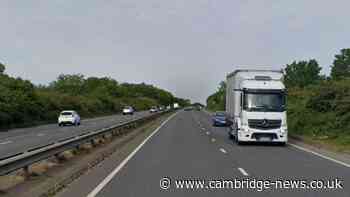 Lorry fire closes part of busy Cambridgeshire road