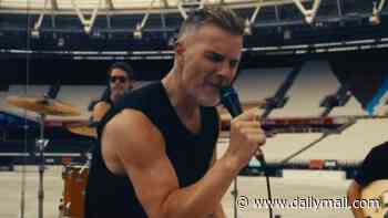 Gary Barlow, 55, sends fans wild with his incredible glow up as he shows off his bulging biceps in a vest after checking into £6.5k wellness clinic to prepare for Take That's Circus Tour