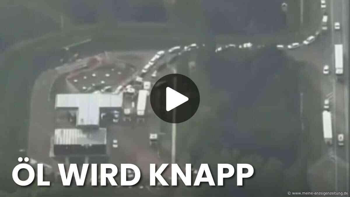 Video zeigt unfassbare Warteschlange vor russischer Tankstelle