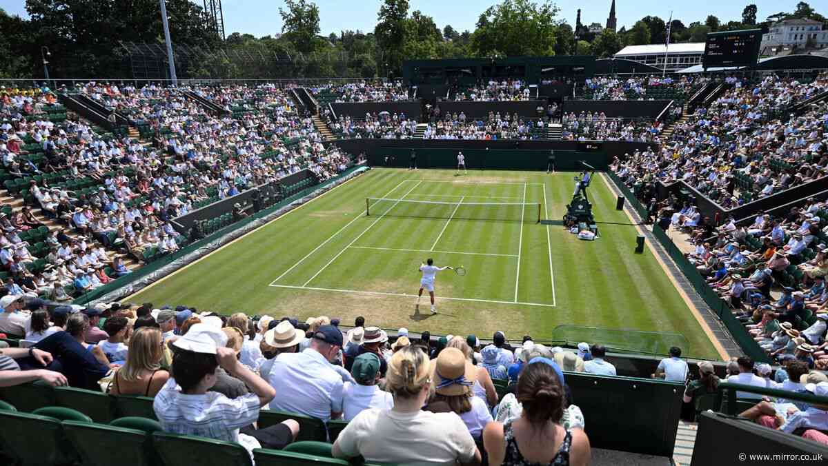 Wimbledon star's wife in a flood of tears as he breaks down on court