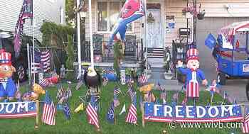 Buffalo homeowner welcomes community with patriotic display, fire department parade