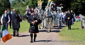 Jaguars, Irish flags and incredible flower displays as hundreds say farewell to man known as 'Dickybird'