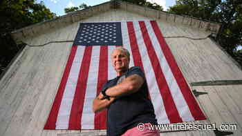 Retired Md. firefighter honors veterans with towering American flag