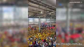 Socceroos fans chant in Dallas Stadium