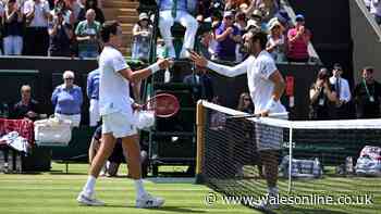 Wimbledon star's wife refuses to watch as player immediately apologises